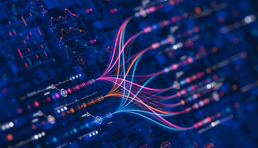 Colorful data pathways illustrating Lucee installation and configuration